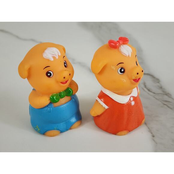 Pencil Sharpener Piglet Pig Piggy Figurine 2 1/2" Great Wall #637 Rubber 80s x2 - Picture 10 of 16